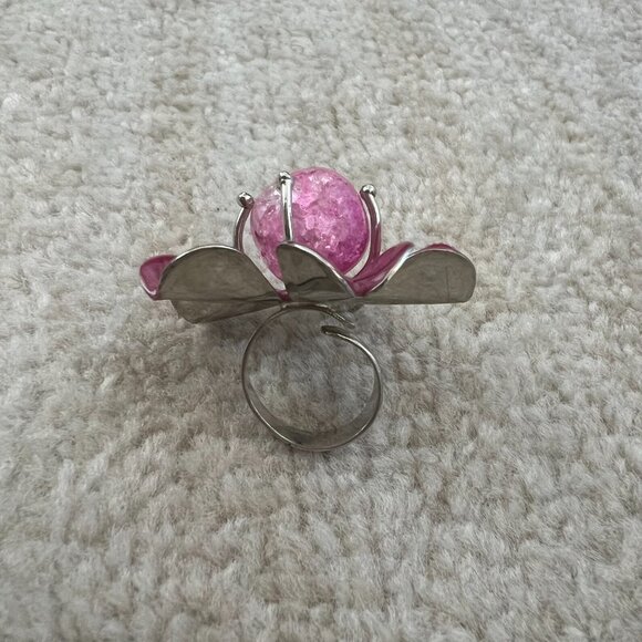 3 for $6 Flower Statement Cocktail Adjustable Ring - Picture 2 of 5